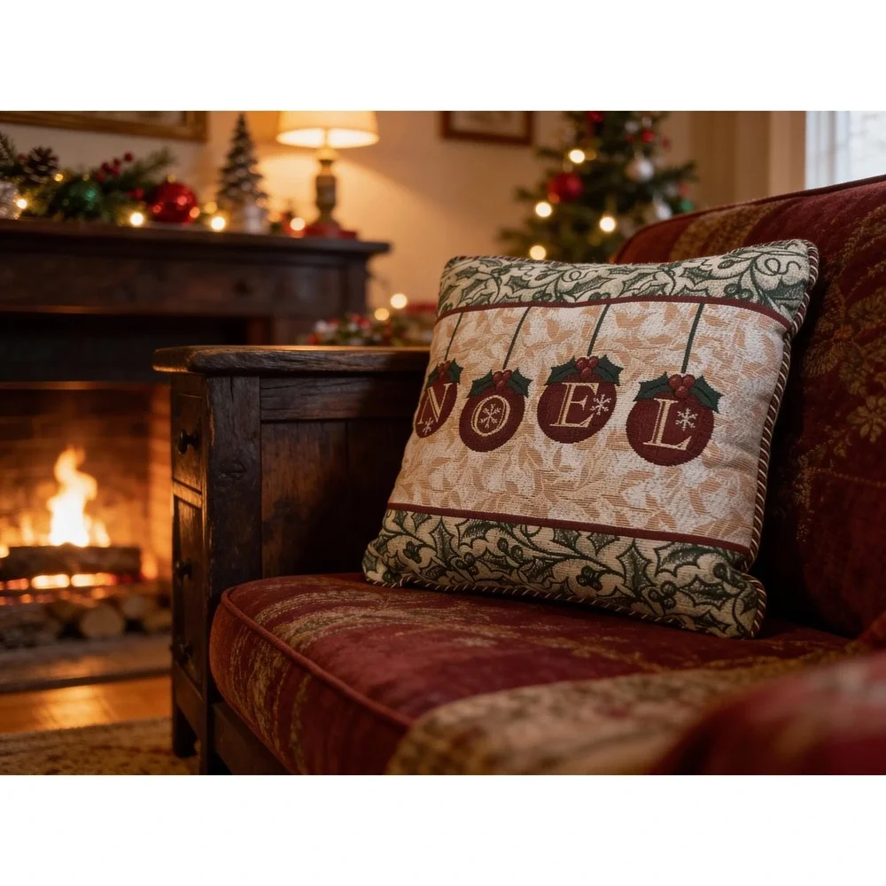 Christmas Noel tapestry‎ Pillow Decorative Holiday Ornaments Rustic Farmhouse